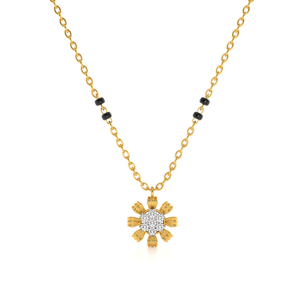 Petalburst Glow 9KT Gold Lab Grown Diamond Mangalsutra