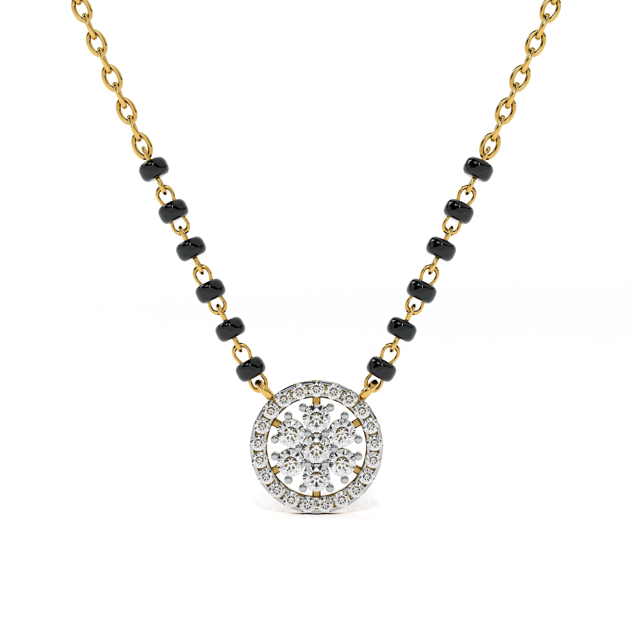 Sunflare Halo 9KT Gold Laboratory Grown Diamond Mangalsutra