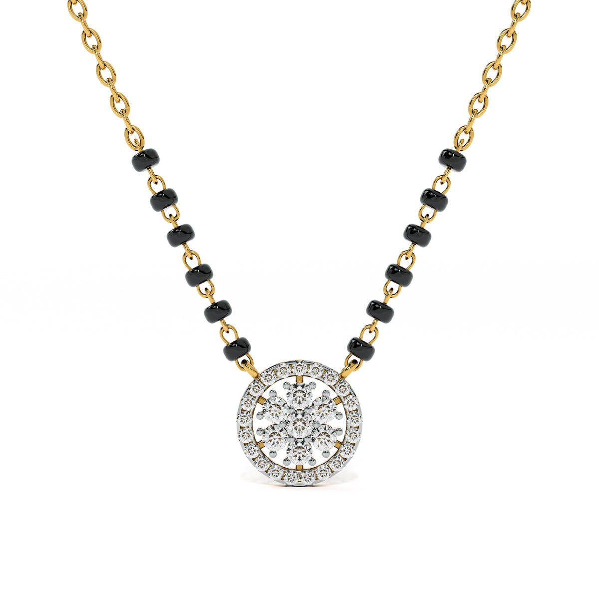 Sunflare Halo 9KT Gold Laboratory Grown Diamond Mangalsutra