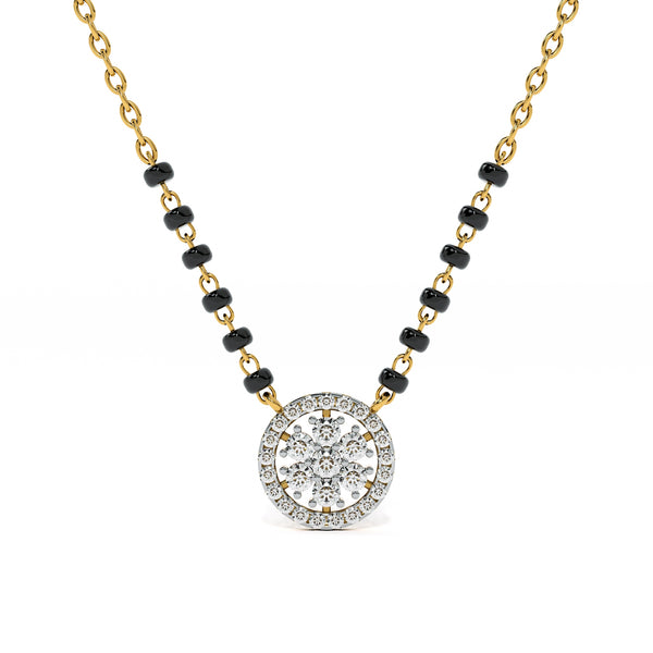 Sunflare Halo 9KT Gold Lab Grown Diamond Mangalsutra