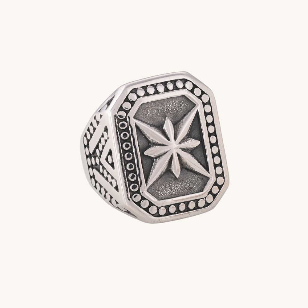 Retro Flower Punk Men's Ring - view 4
