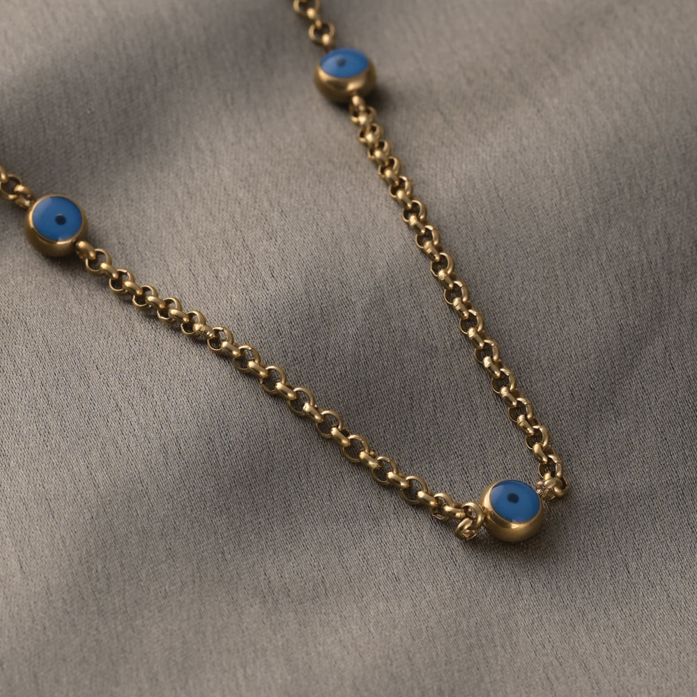 Blue Drop Link Chain Necklace - view 2