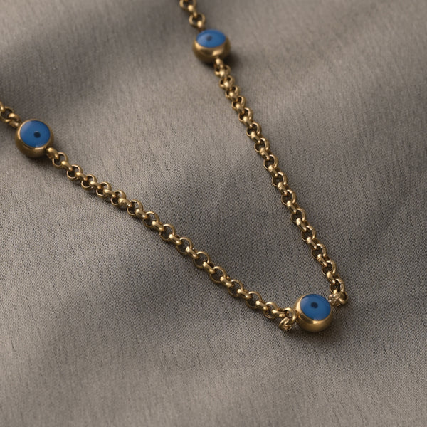Blue Drop Link Chain Necklace - Image 1