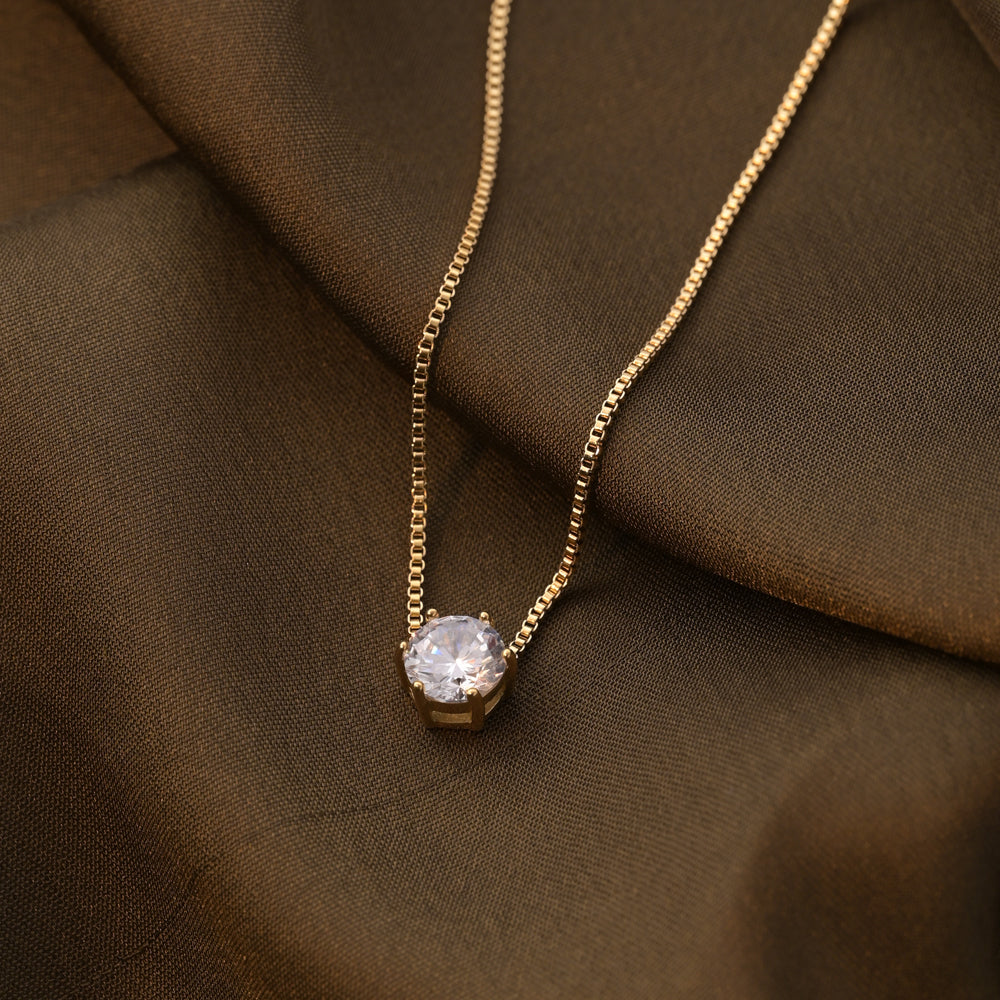 Round Solitaire Necklace - view 5