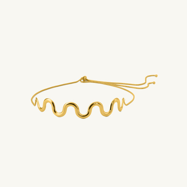Golden Waveform Choker Necklace