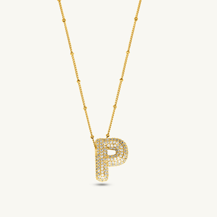 Bold Initial "P" Pendant Necklace