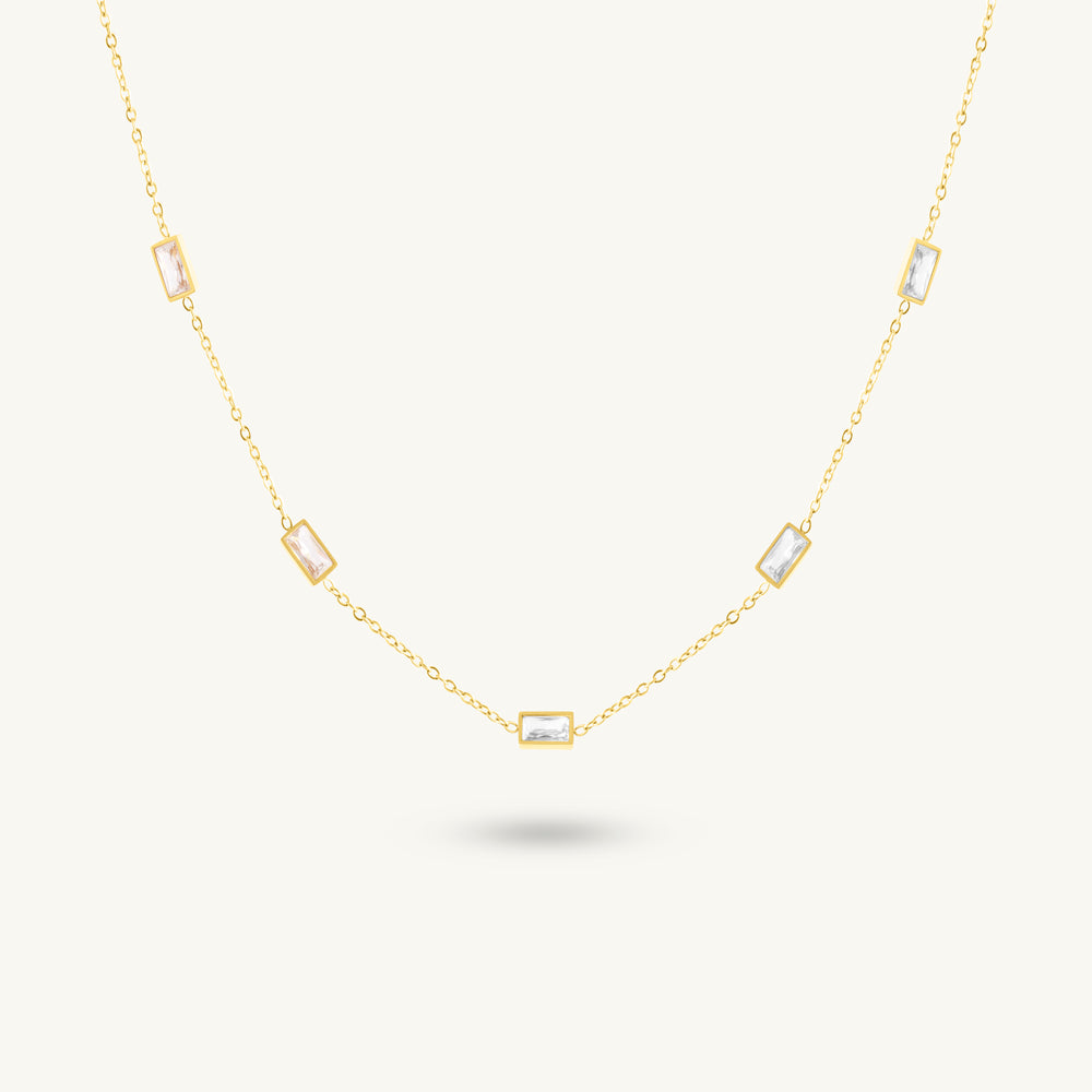 Gleaming Rectangle Station Necklace