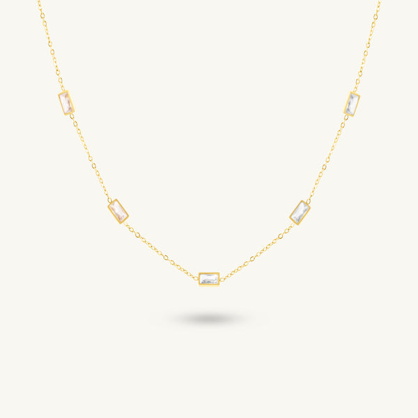 Gleaming Rectangle Station Necklace