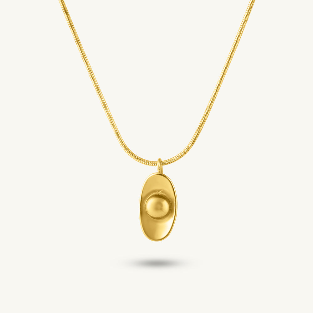 Golden Glow Oval Necklace