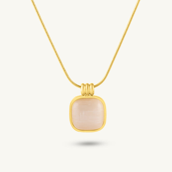 Luminous Square Stone Necklace