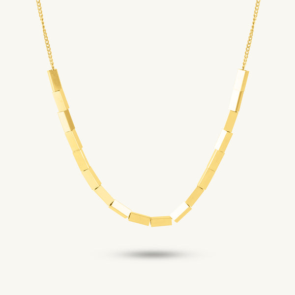 Golden Cube Link Necklace