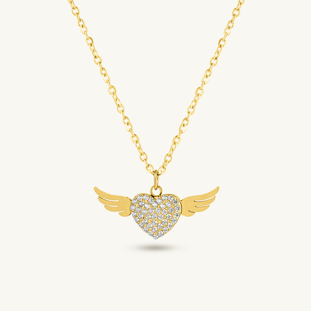 Wings of Love Heart Necklace