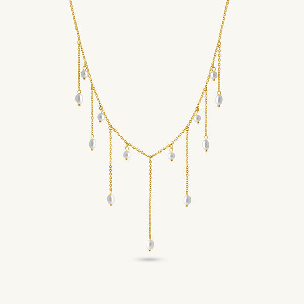 PearlShine Dangle Chain Necklace