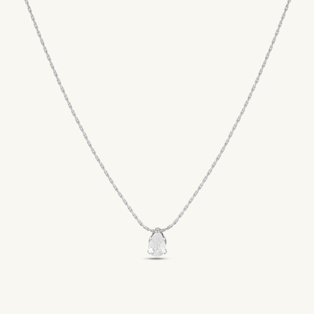 Crystal Glow Solitaire Charm Necklace