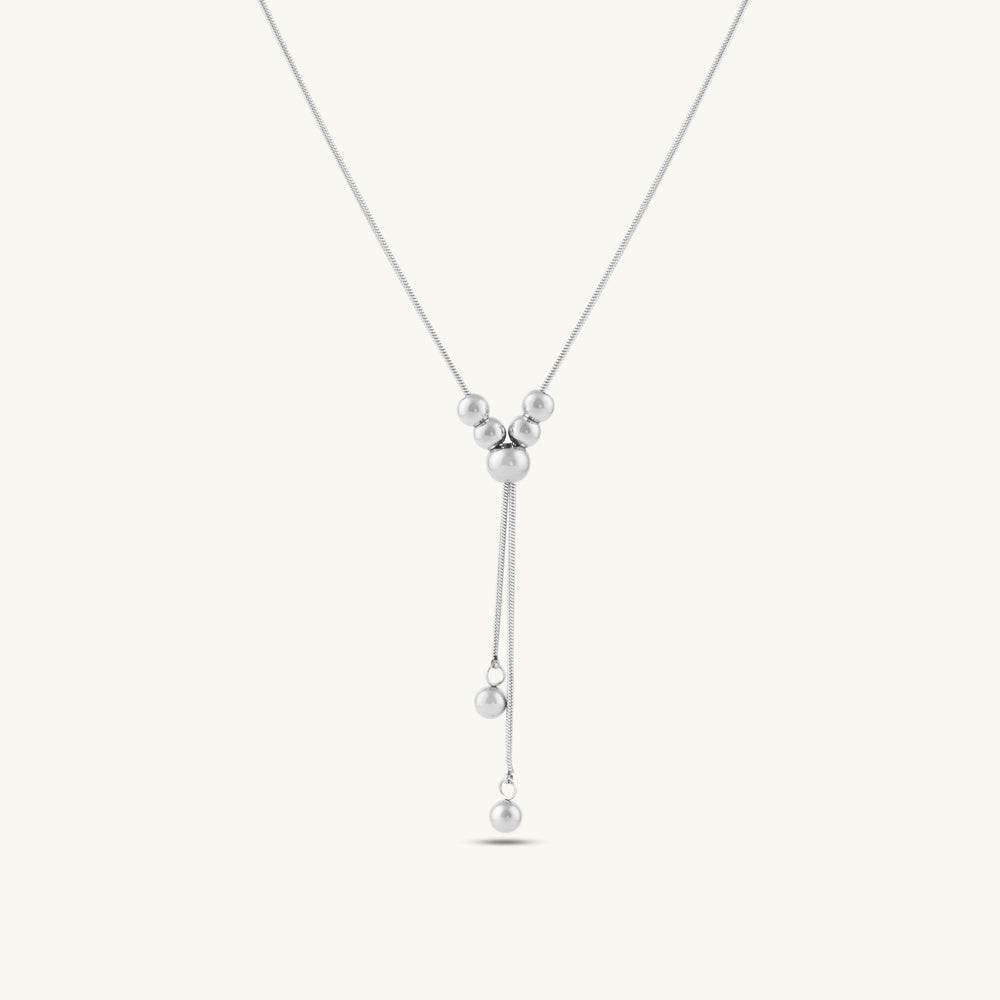 Gilded Bead Harmony Lariat Necklace
