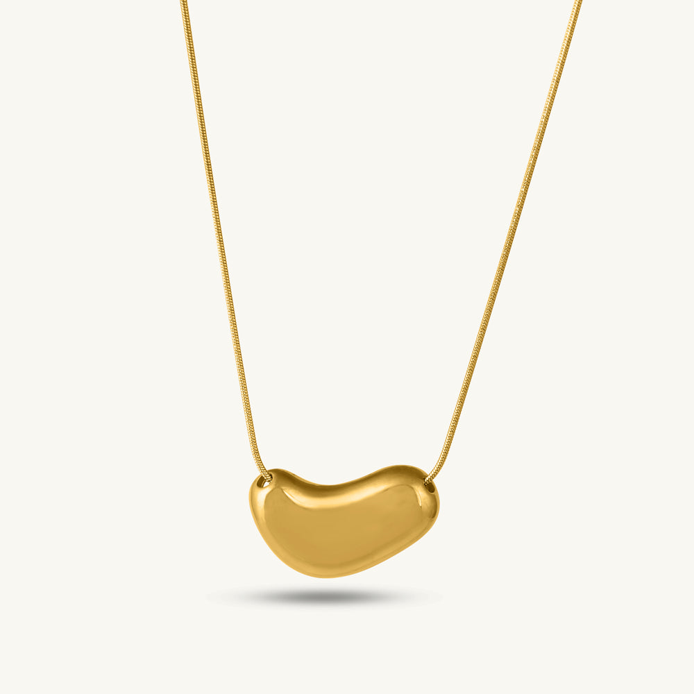 Curved Contour Golden Necklace