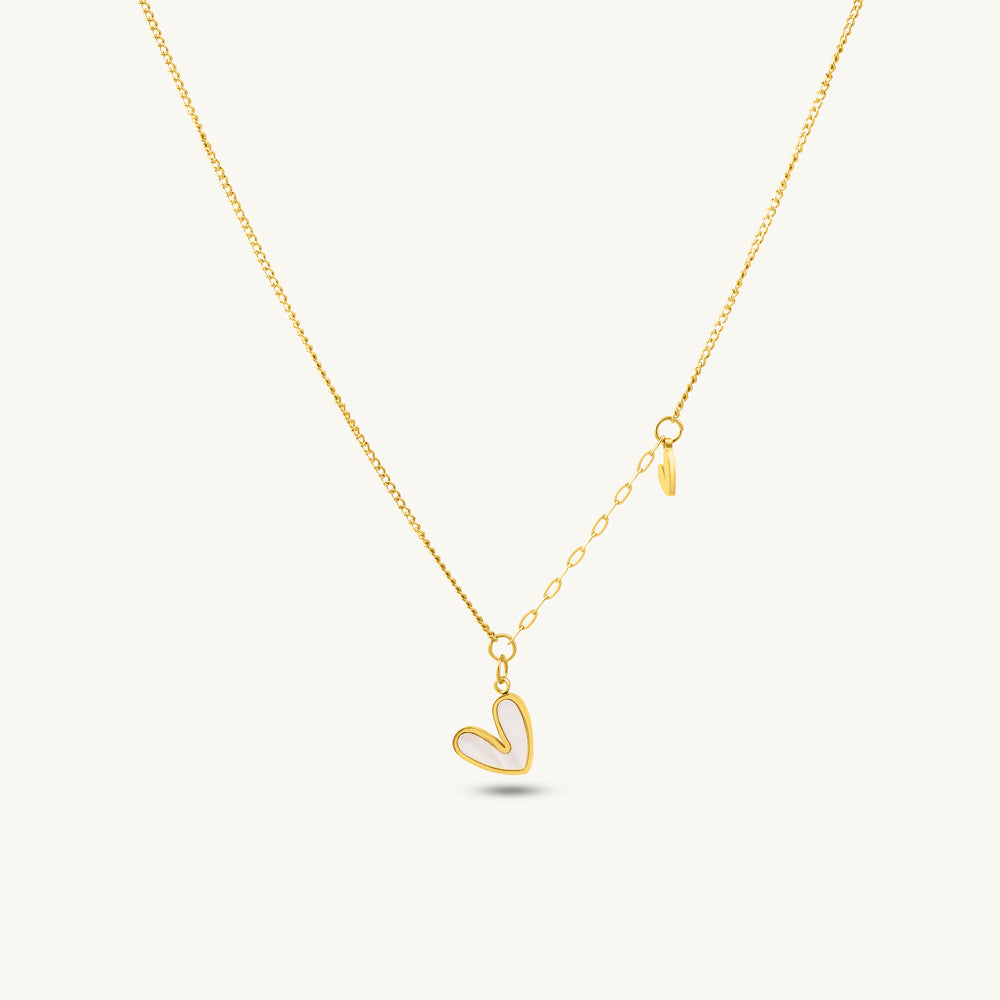 Asymmetric Dangle Heart Necklace