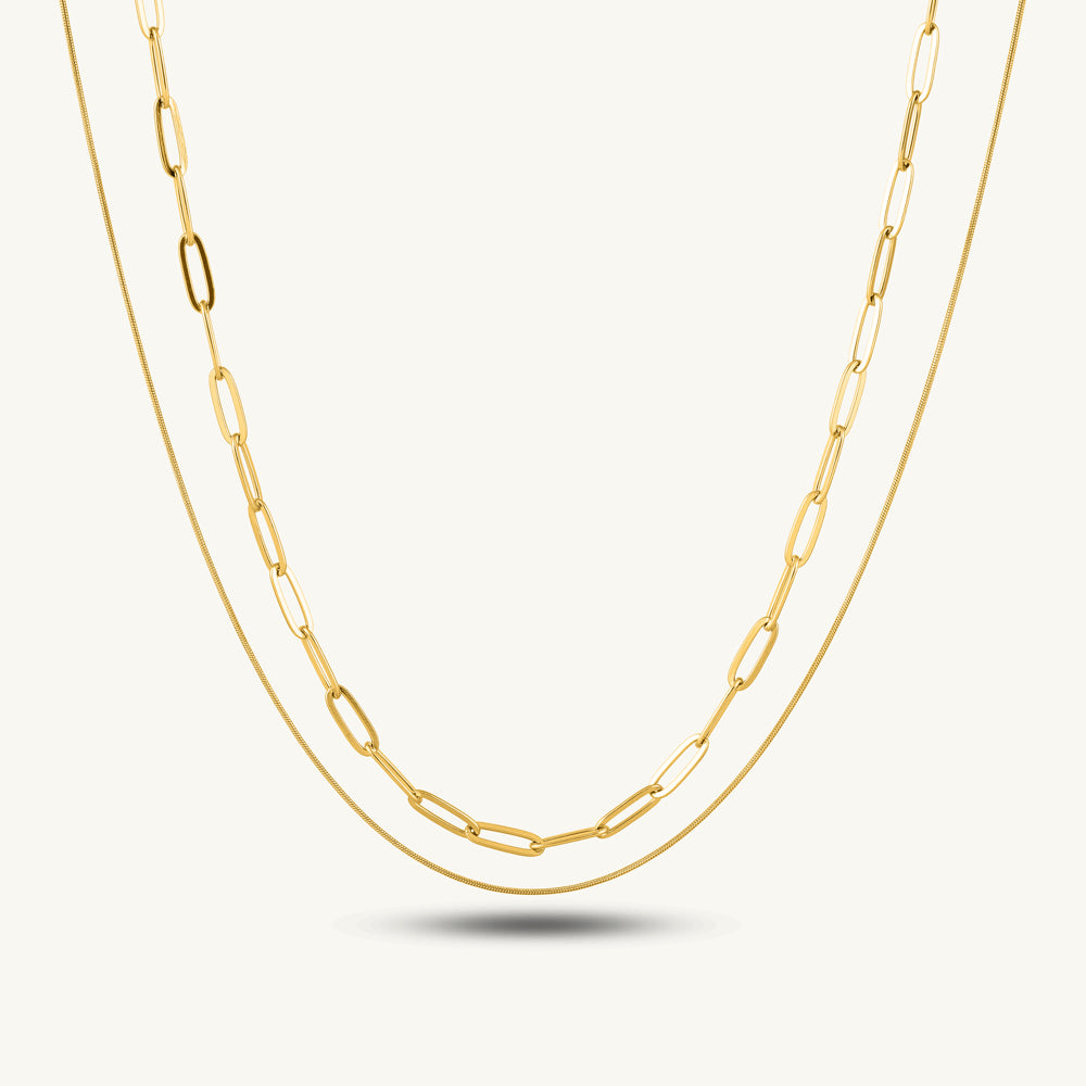Contemporary Layered Link Necklace