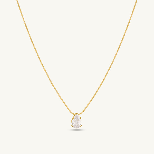 Crystal Glow Solitaire Charm Necklace