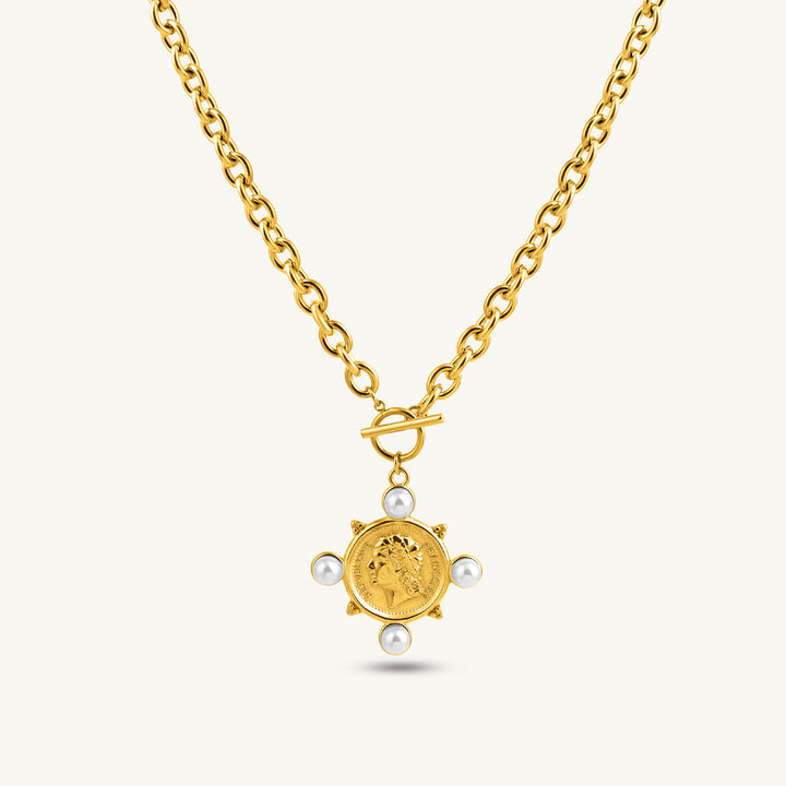 Pearl Coin Pendant Necklace