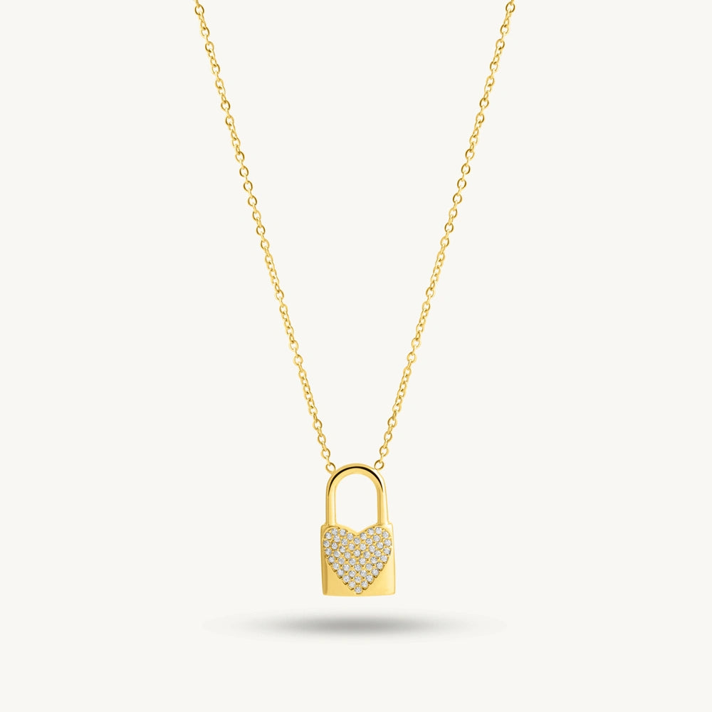 Heart Bound Lock Charm Necklace