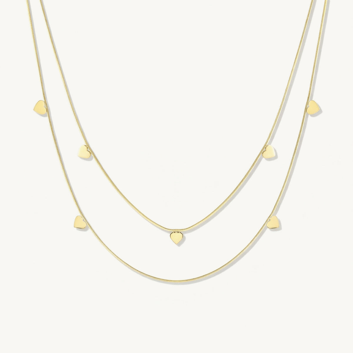 Sleek Heart Layered Necklace