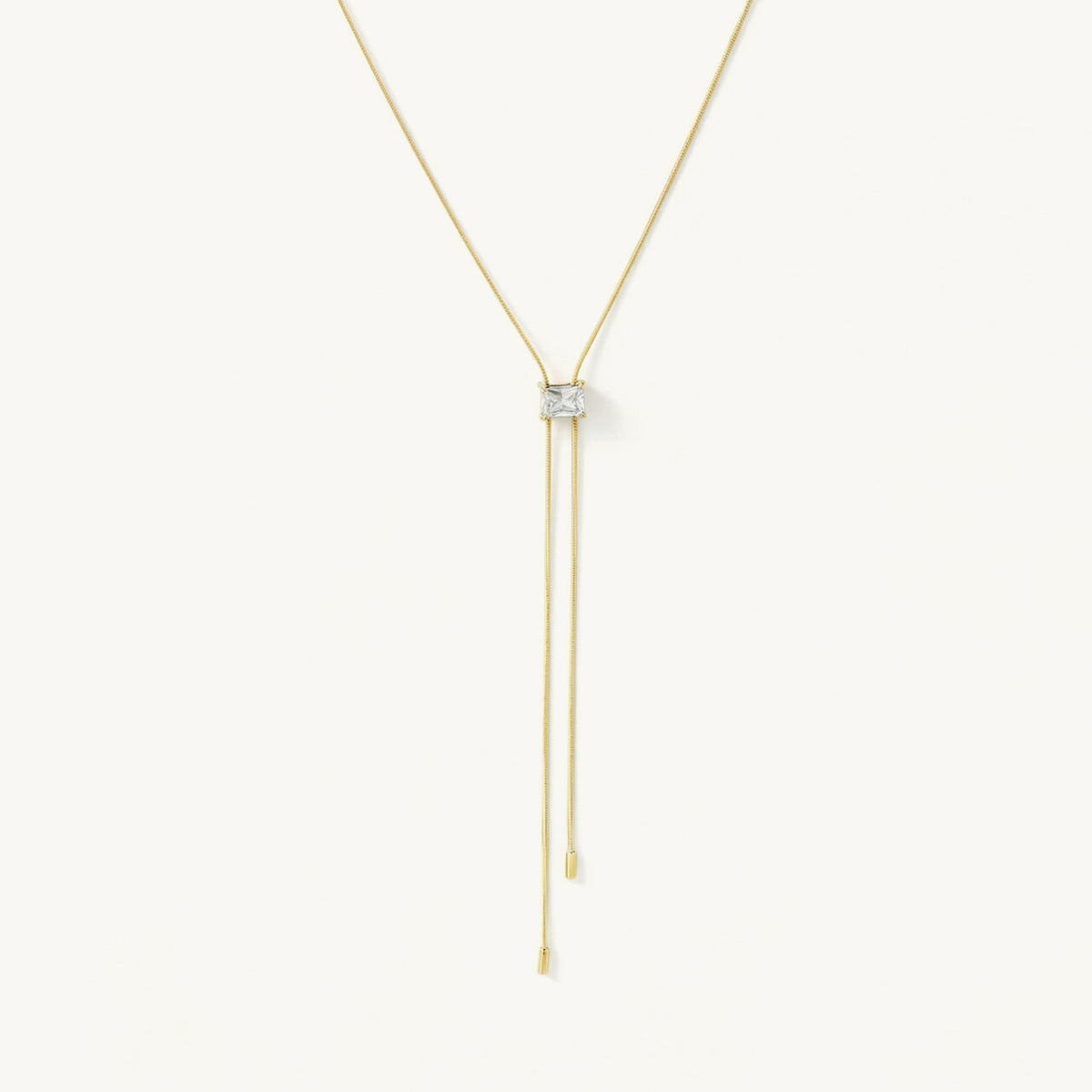 Square Solitaire Lariat Necklace