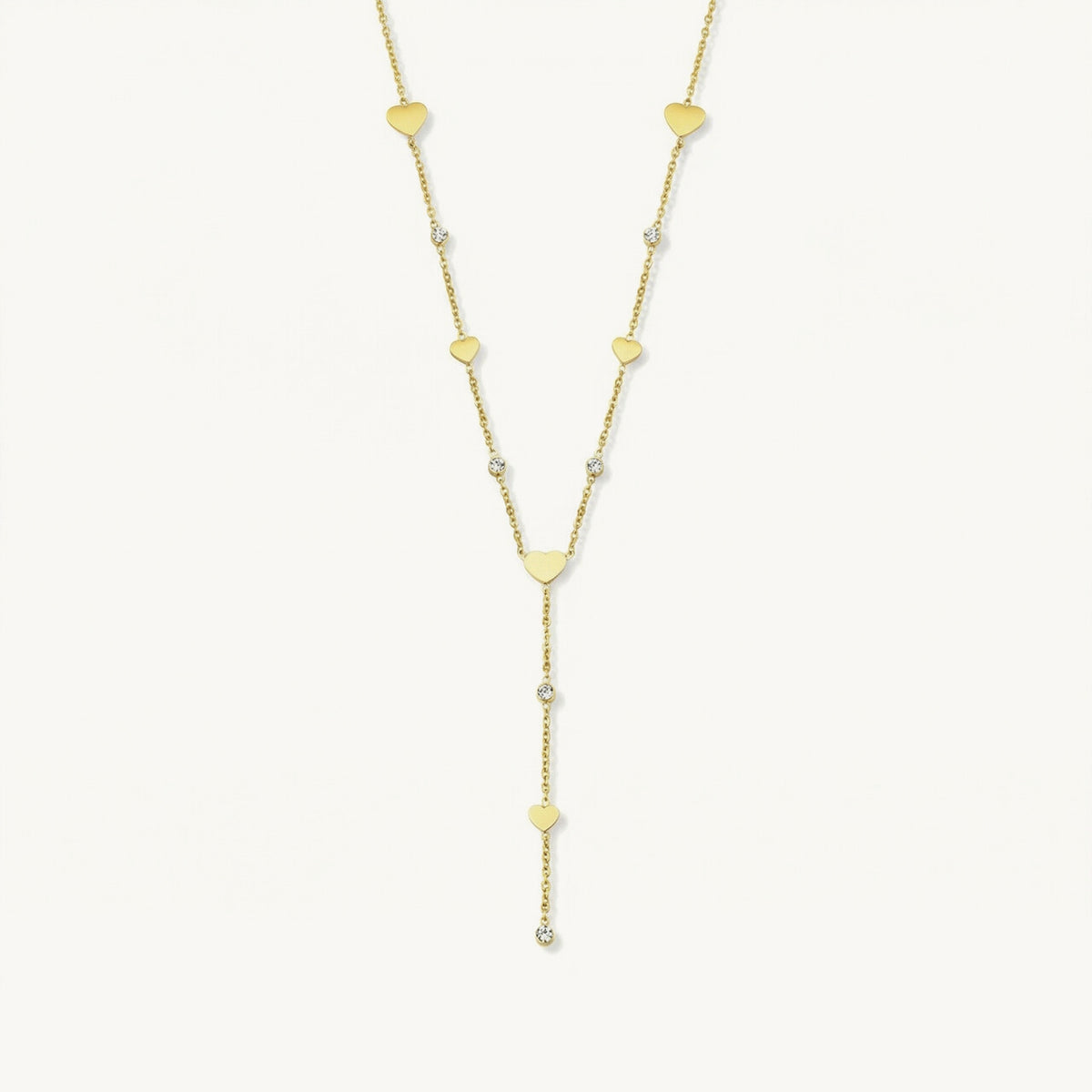 Flat Heart Lariat Necklace