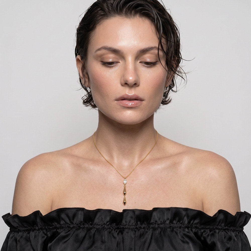 Velvet Lariat Drop Necklace