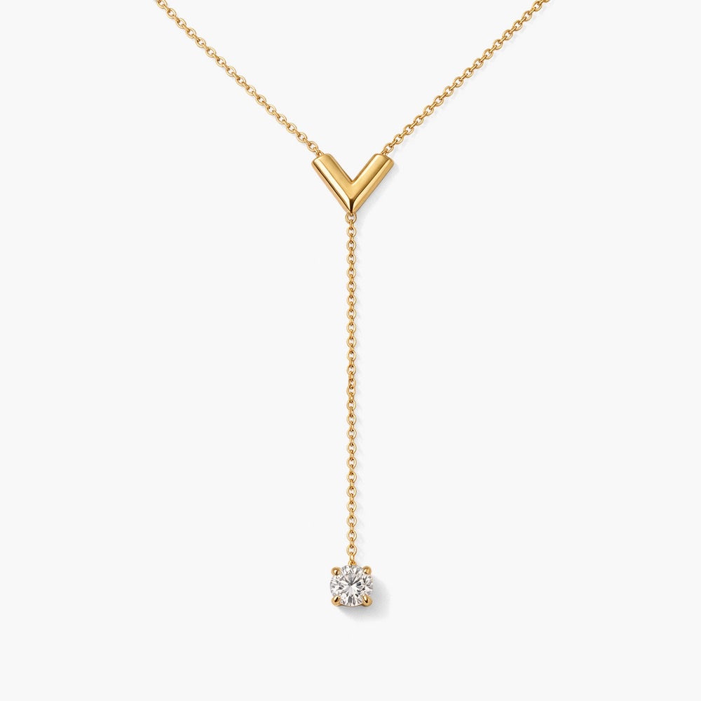 Dainty Crystal Lariat Necklace