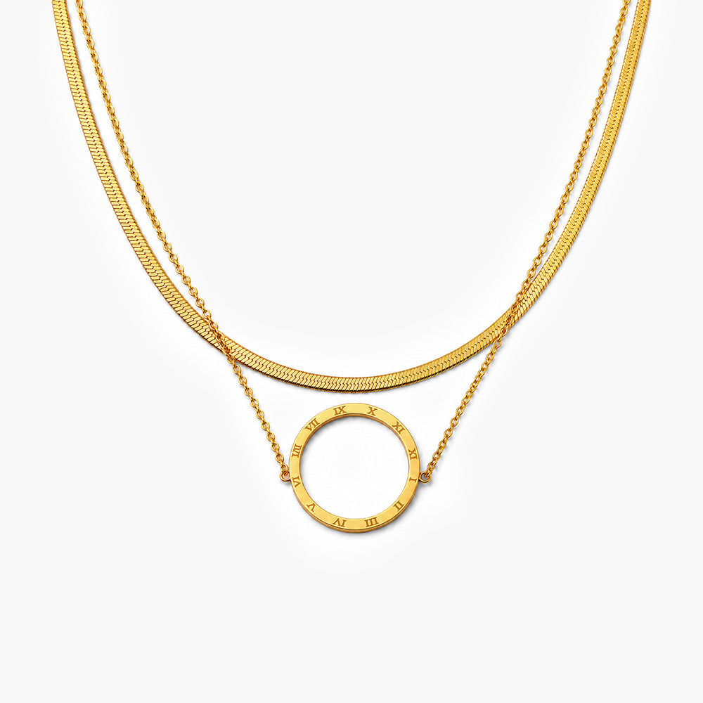 Circle Ring Double Layer Necklace