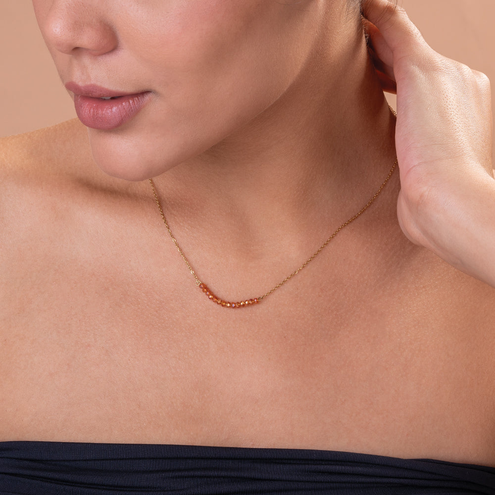 Berry Brown Bead Necklace - view 4