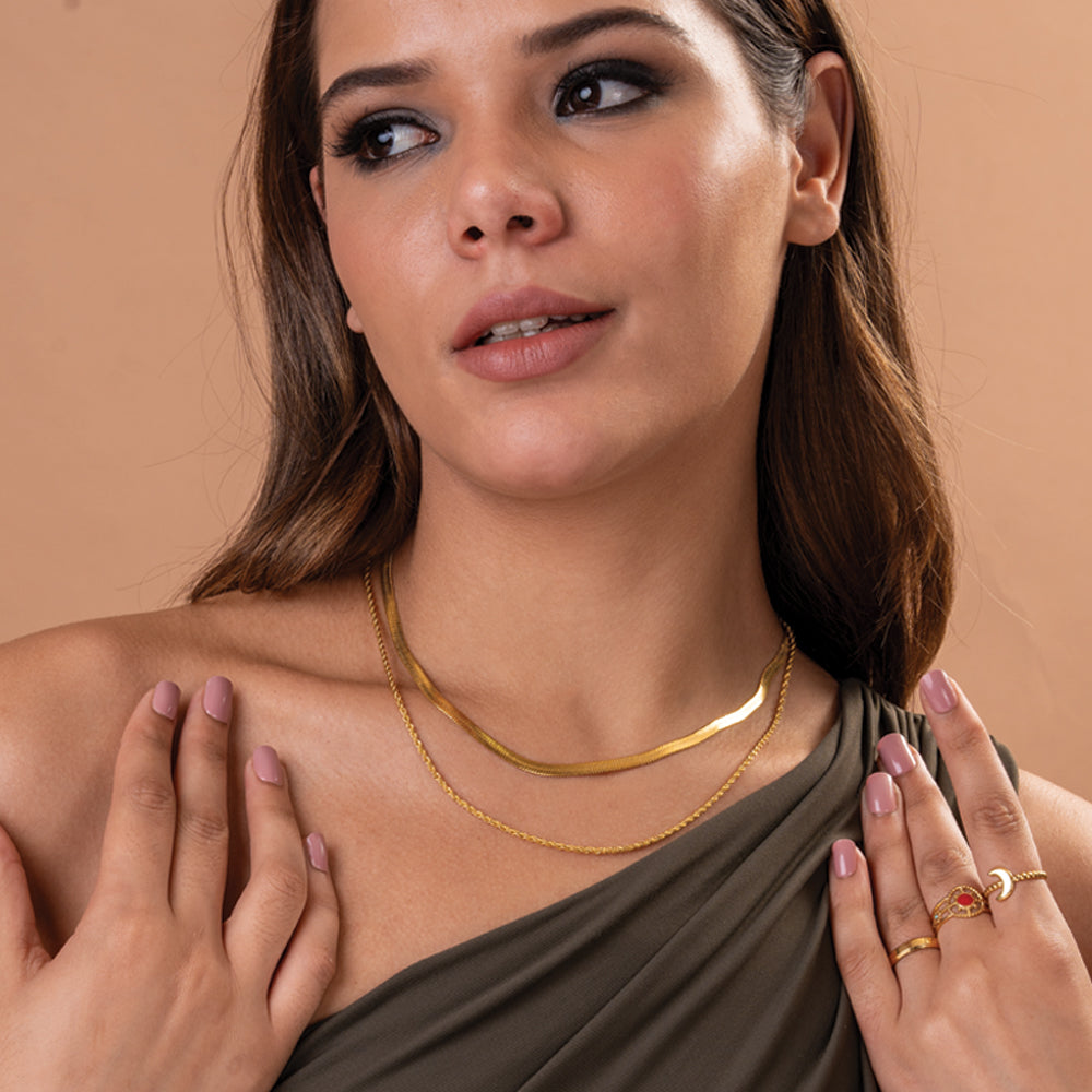 Multi-layered Beaded Bracelet & Rope N Snake Chain Combo Set - view 5