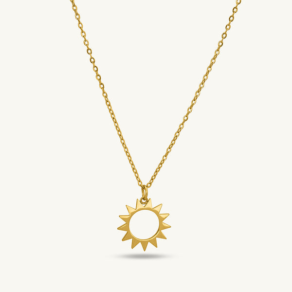 Gold Sun Pendant Necklace