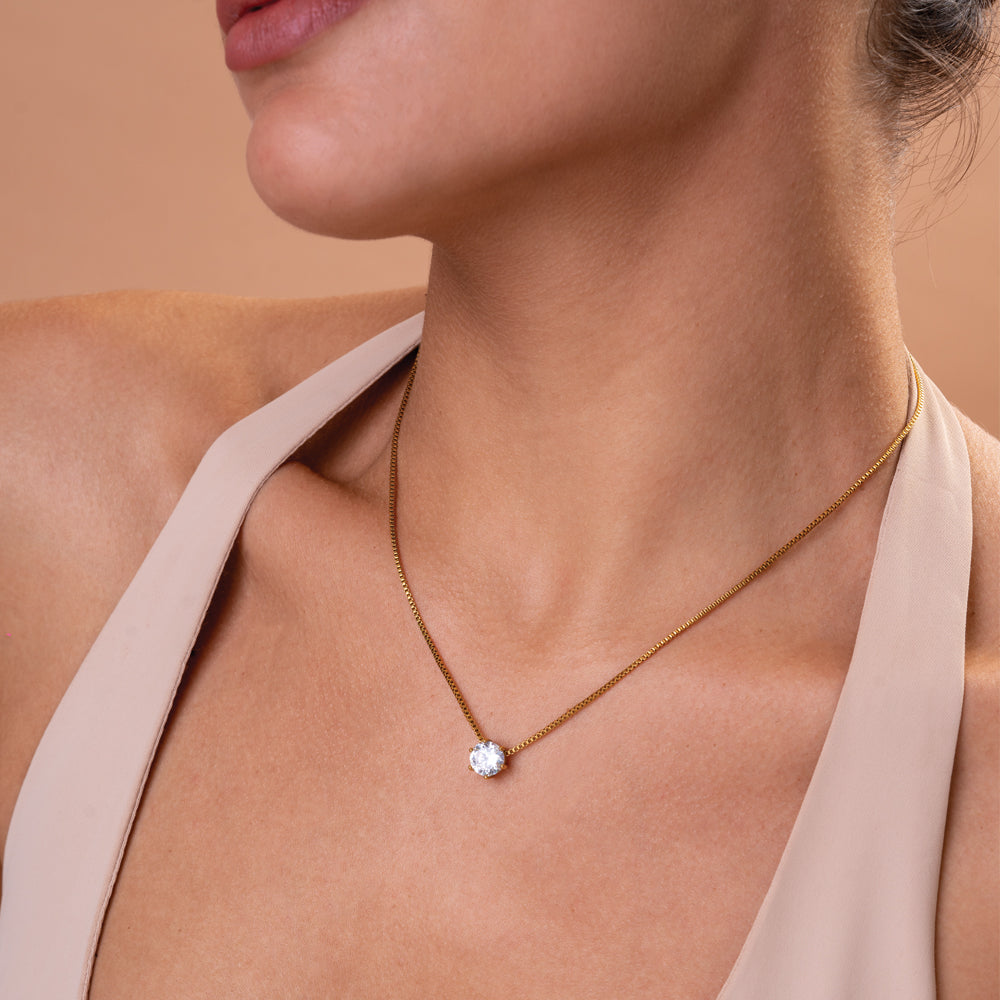 Round Solitaire Necklace - view 4