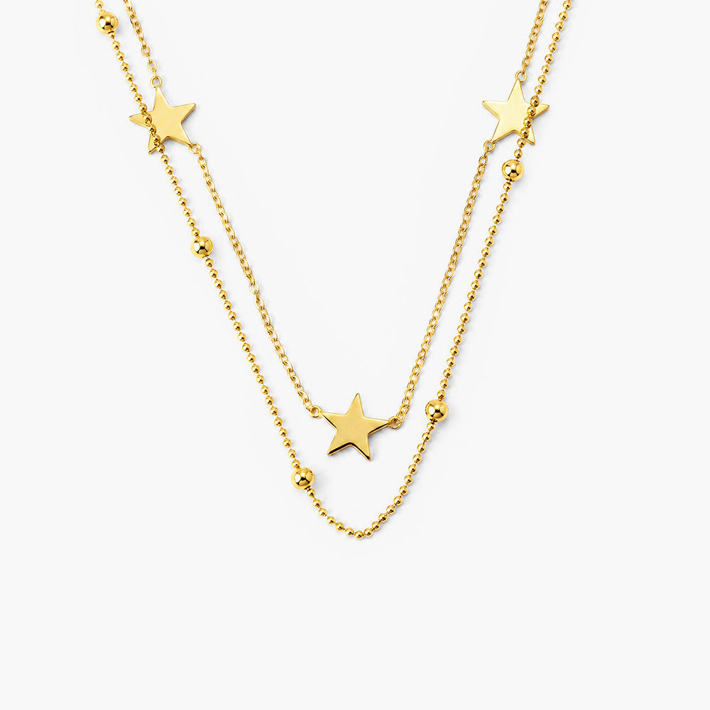 Cosmic Beads and Stars Necklace