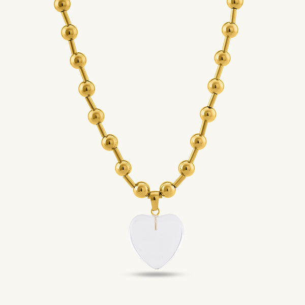 Golden Romance Heart Pendant Necklace