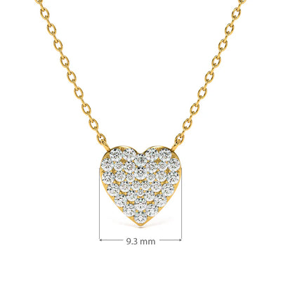 Shimmering Heart 9KT Gold Lab Grown Diamond Pendant