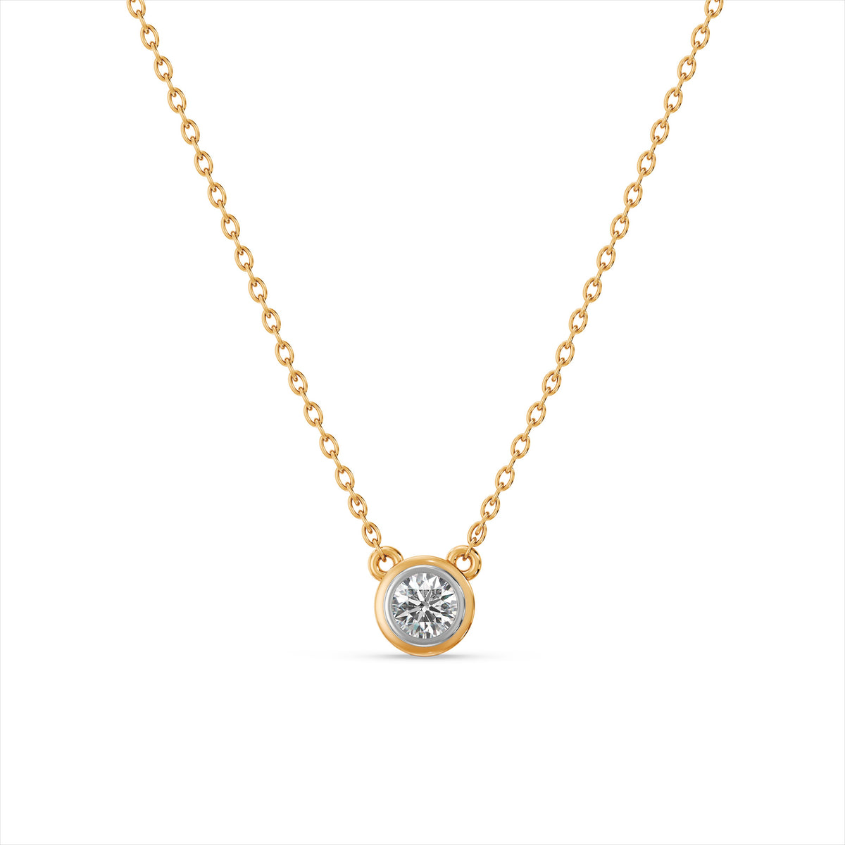 Single Solitaire 9KT Gold Laboratory Grown Diamond Necklace
