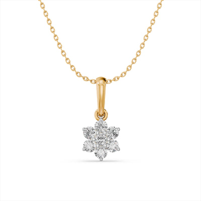 Gleaming Snowbud 9KT Gold Lab Grown Diamond Pendant Necklace
