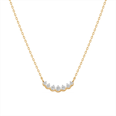 Lustre Flow Bead 9KT Gold Lab Grown Diamond Necklace