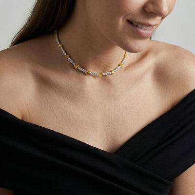 Eloria Yellow Gem 9KT Gold Lab Grown Diamond Necklace