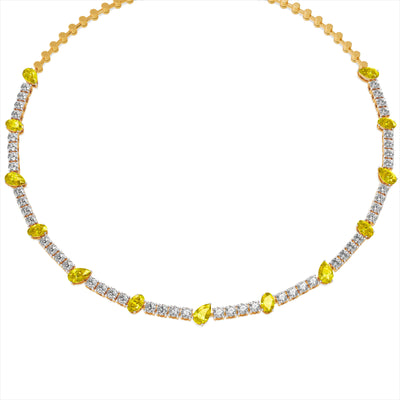 Eloria Yellow Gem 9KT Gold Lab Grown Diamond Necklace