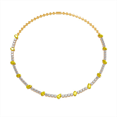 Eloria Yellow Gem 9KT Gold Lab Grown Diamond Necklace