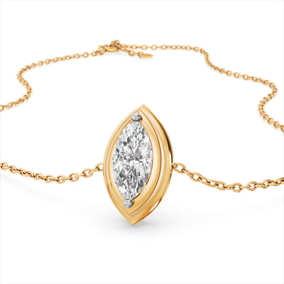 Marquise Glow 9KT Gold Lab Grown Diamond Necklace