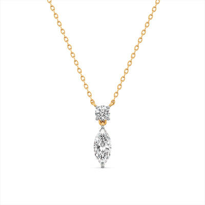 Marquise Harmony 9KT Gold Lab Grown Diamond Necklace
