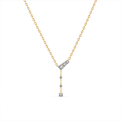 Elaris Linked 9KT Gold Lab Grown Diamond Lariat Necklace