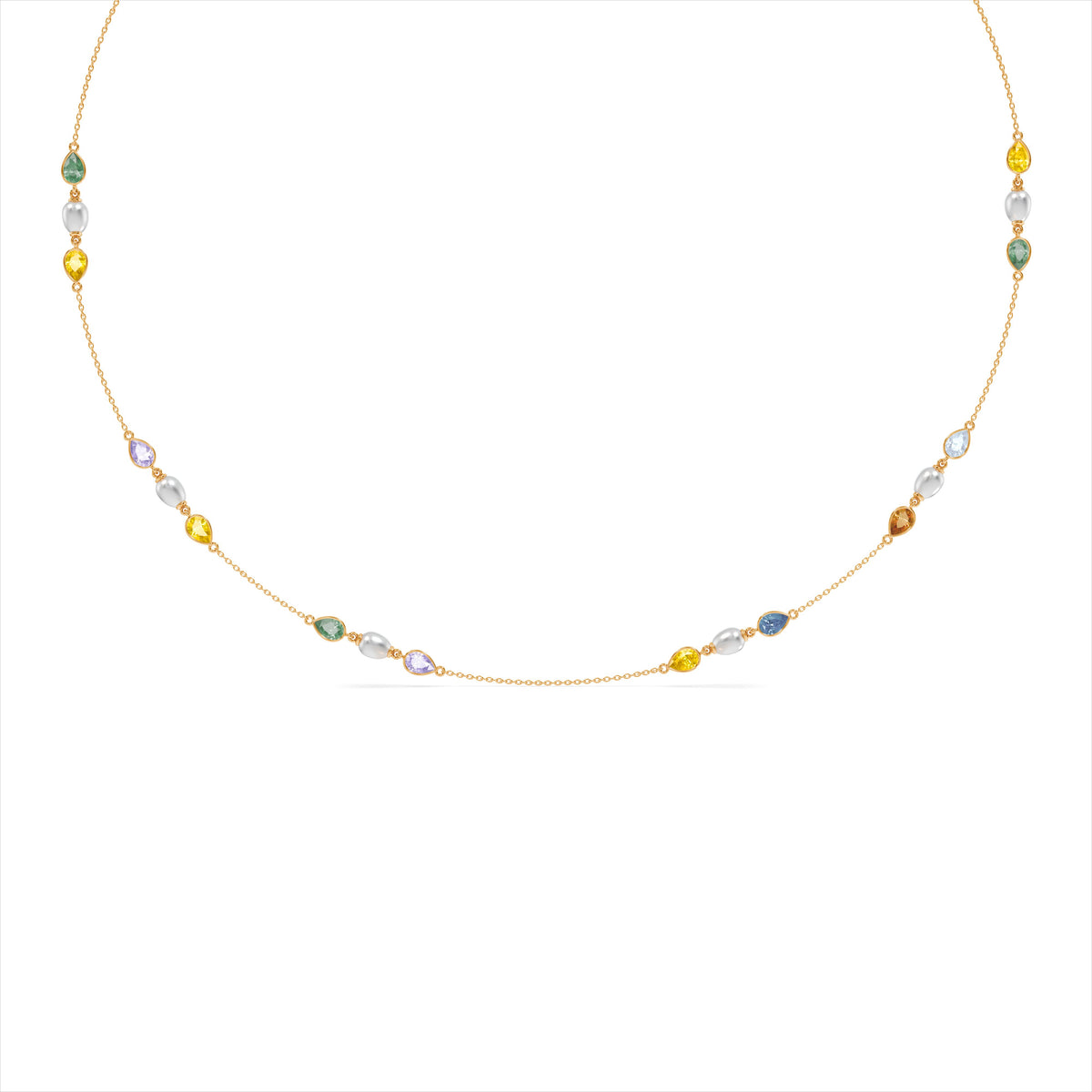 Natural Sapphire 9KT Gold Necklace