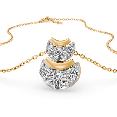 Celeste Curve 9KT Gold Lab Grown Diamond Necklace