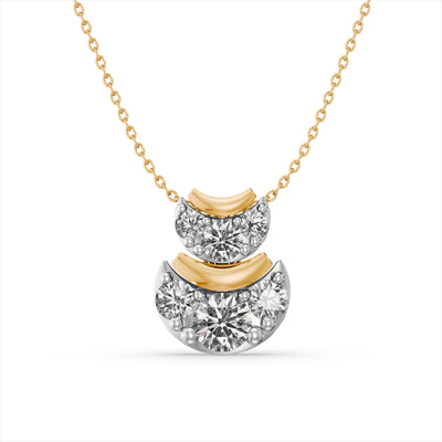 Celeste Curve 9KT Gold Lab Grown Diamond Necklace